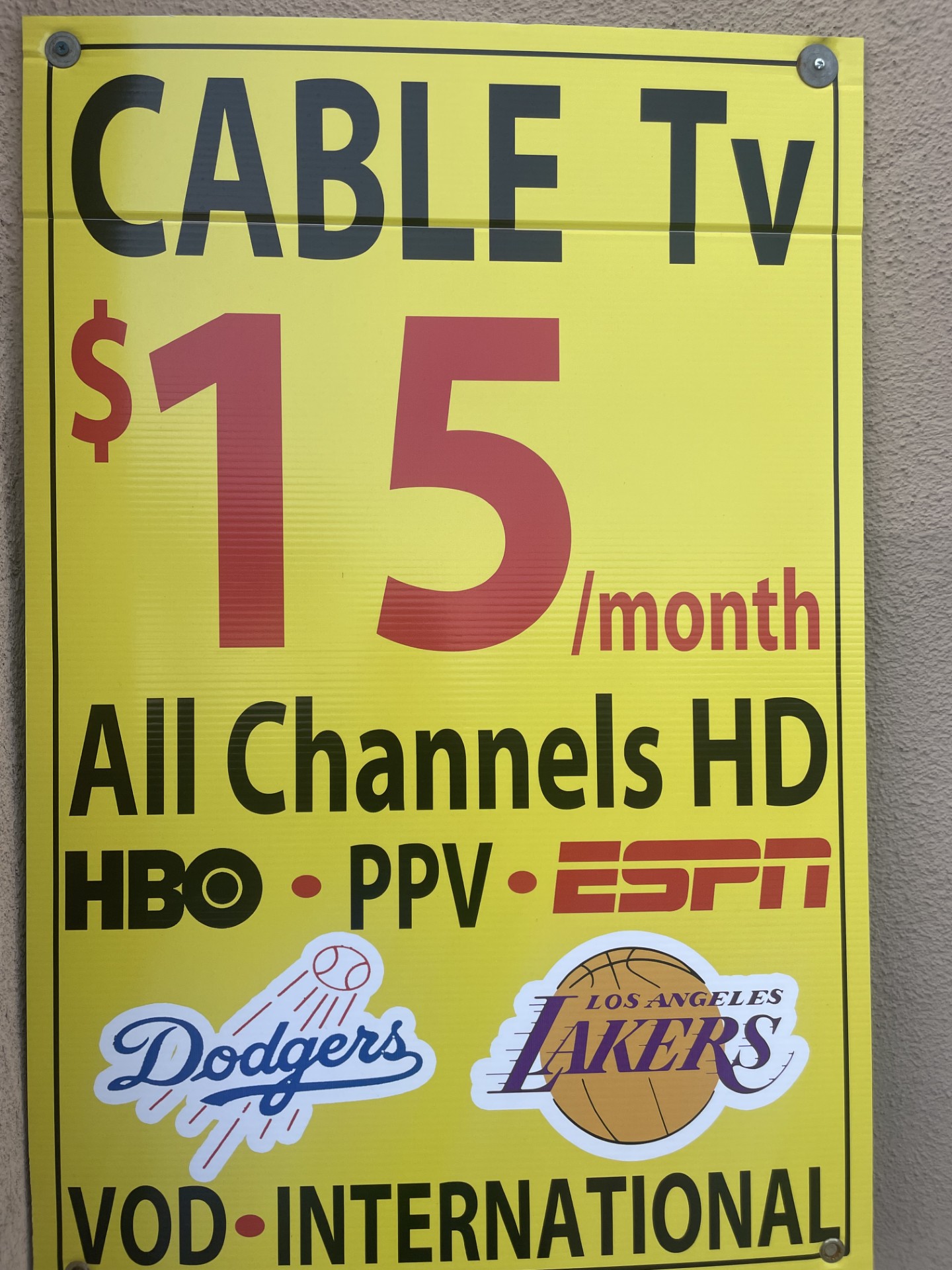 We do IPTV Cable Tv over internet the Get everything package for $15/month